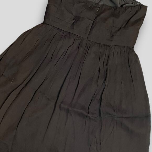 J CREW STRAPLESS RUCHED SILK DRESS DEEP BROWN  MEDIUM 8 - Picture 5 of 7